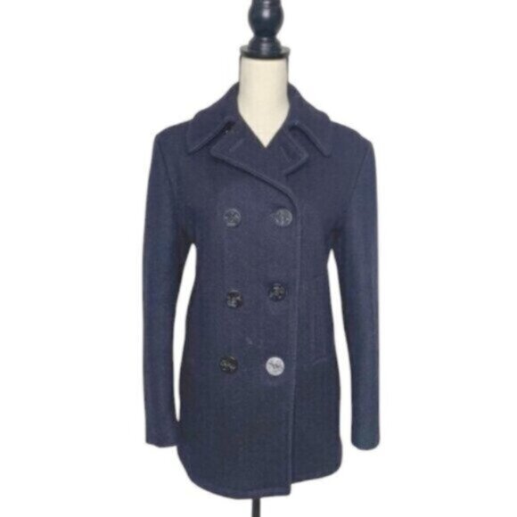 Monterey Club Vintage US Navy Wool Double Breasted Pea Coat - Picture 2 of 15